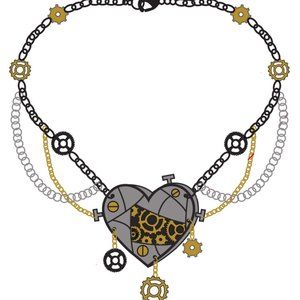 Too Fast Steampunk Cameo Necklace Victorian Goth